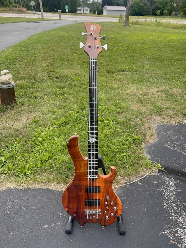 Maruszczyk PI Frog Wojtek Pilichowski Signature 4-String Bass (2023) - Koa w/gig bag image 1