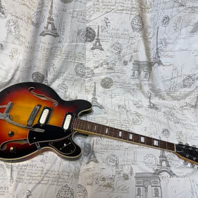 Late ‘60s Univox Hollowbody ES-335 330 Sunburst Finish Original Case NICE! image 7