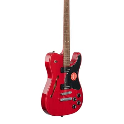 Fender Jim Adkins JA90 Tele Thinline Guitar Laurel Neck Crimson Transparent image 8