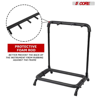 5 Core Guitar Rack Stand 3 Guitars Holder Universal Multi Storage for Acoustic Electric and Bass - GRack 3N1-GRack 3N1 OVAL image 11