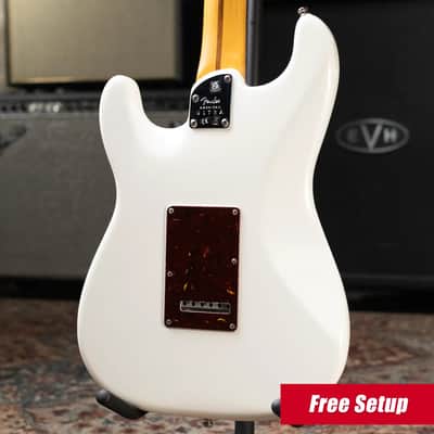 Fender American Ultra Stratocaster Guitar - Arctic Pearl with Hardshell Case - Used image 2