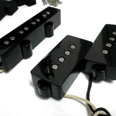 Q pickups Precision / Jazz Bass Set Black Hand Wound ALNICO 5 Q PJ-BASS Guitar Vintage Fits Fender image 3