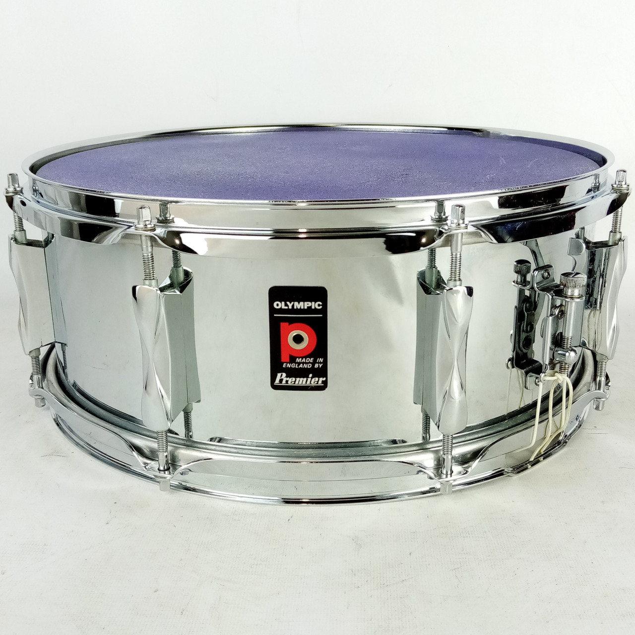 Premier 5x14" Snare Drum Chrome Steel Olympic Model 1005 8Lug England Vintage70s — main photograph