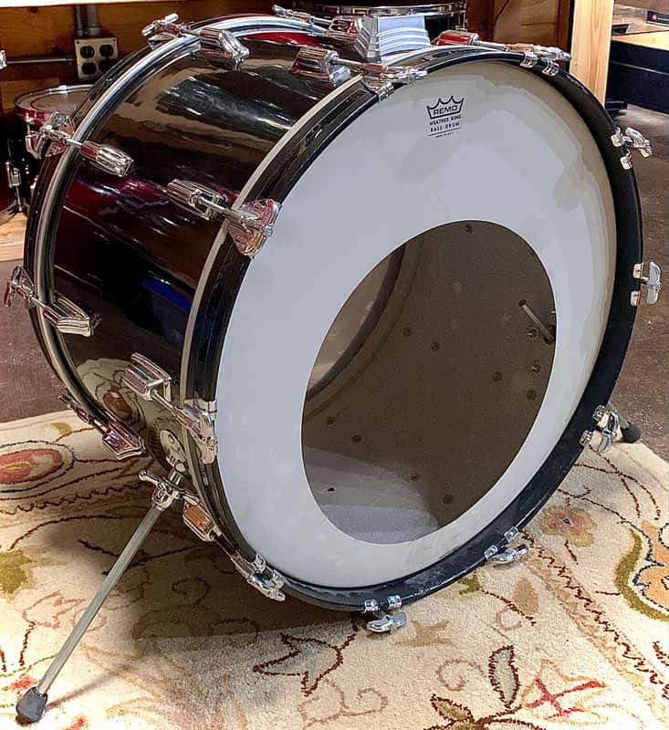 Rogers 14 x22” Jet Black Bass Drum - Vintage 70's Era - Good Condition image 1