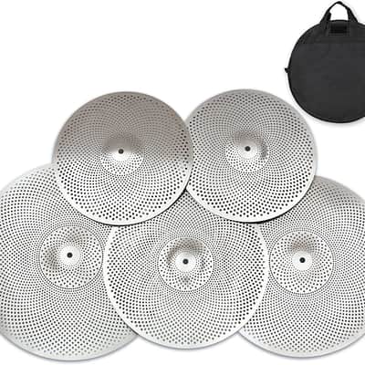 Low Volume Cymbal Quiet Tone Cymbal Set 14"hihat16"crash18"crash20"ride with bags Silver Color image 1