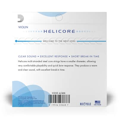 D'Addario Helicore 4/4 Ball End Octave Medium Violin Strings image 2