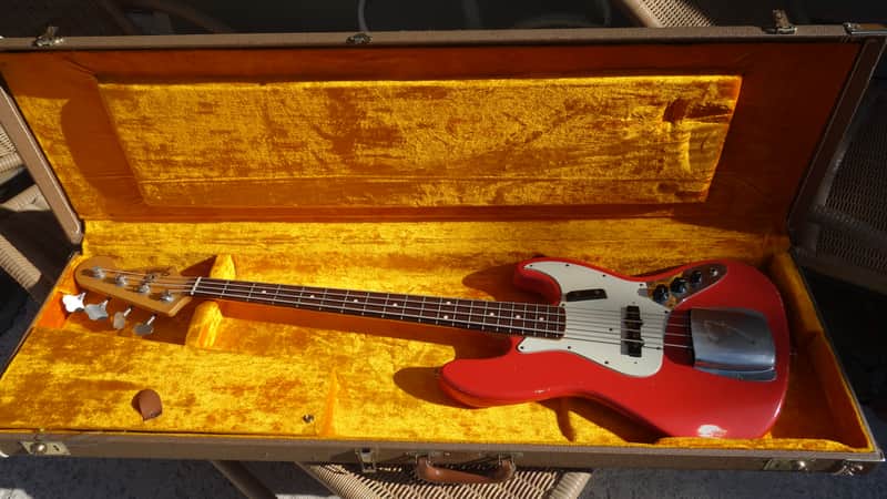 Fender Cunetto Custom Shop Jazz Bass 1996 Aged Fiesta Red image 1