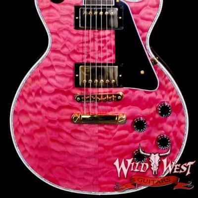 Gibson Custom Shop M2M Les Paul Custom Chablis Pink 5A Quilt Maple Top 1-Piece Mahogany Body 9.60 LBS image 1