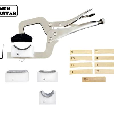 Elmer Guitar Hand Held Fret Press, w/ 9 Radius Inserts + 4 Neck Cauls image 1