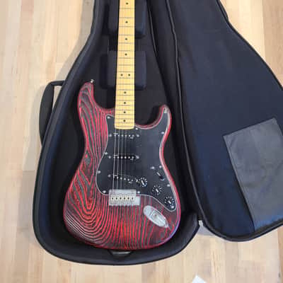 Fender Limited Edition Sandblasted Ash Stratocaster - Crimson Red Transparent image 1
