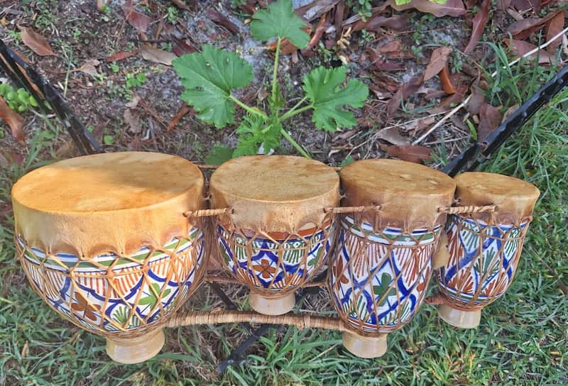 RARE Vintage One of a Kind African terracotta Tam-Tam drum made in Moroccan image 1