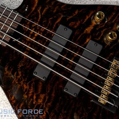 Roscoe SKB Signature V Exhibition Grade Quilt Maple Top-Black Gold image 3