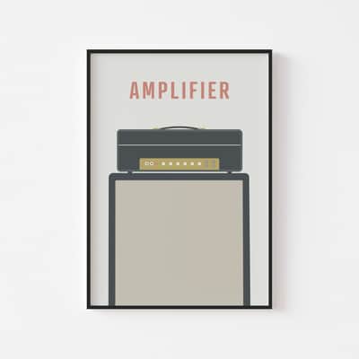 Marshall Amplifier Print - Amp Music Poster, Instrument Wall Art, A3 Size image 1