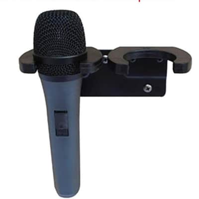 Microphone Holder, Wireless Microphone Holder for Mic Stand Wall Mounted Microphone Hanger Clip Double Hook Stands Holder Bracket Rack Clamp with Screws Microphone Accessories image 2
