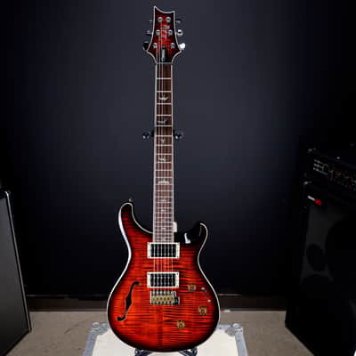 PRS SE Custom 24 Semi-Hollow Piezo Orange Tiger Smokeburst image 4