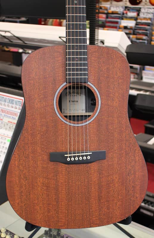 Martin X-Series DX-1E Mahogany HPL Dreadnought Acoustic Electric Guitar Natural w/Soft Case image 1