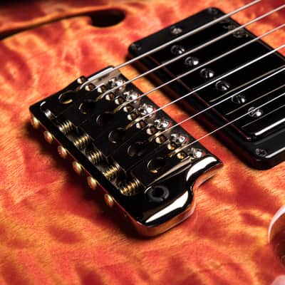 2024 - PRS Eddie's Guitars Wood Library Custom 24 Semi-Hollow Korina/Ziricote - Blood Orange Smokeburst image 14