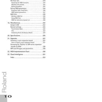 Roland G-70 — 3 in 1 Owners Manual User Instructions — 321 Pages — USA Made image 4