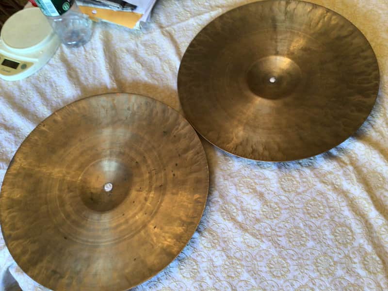 K Zildjian Istanbul  OLD STAMP 16” Heavy Hi Hats or Crash 1957 - PATINA image 1