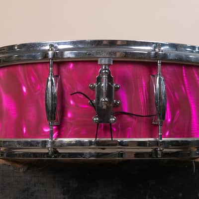 Vintage Gretsch 5.5x14 Pink Satin Flame Model 4157 Snare Drum image 7