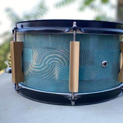 URTH LEVIATHAN Custom Snare 14” x 6 1/2” Poplar Lugs Reclaimed Western pine & Doug Fir Segmented Stave Shell Butcher Block Solid Hard Wood DIY image 3