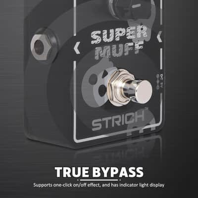 STRICH Distortion Guitar Pedal, Morpher Distortion, Super Muff Analog, Tight, Classic Crunch 80s Metal, True Bypass for Electric Guitar, White and Black image 5
