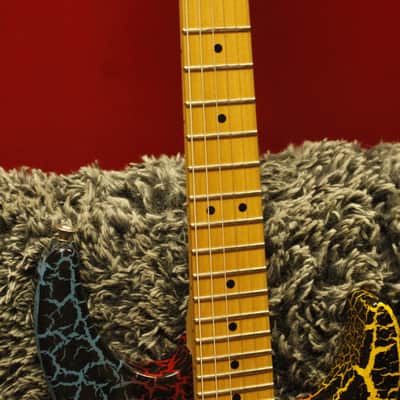 Charvel Fusion Deluxe Guitar, 80's Japan, Rainbow Crackle + HDSC Ships WW image 5