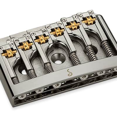 Schaller Germany 3D6 6-String Flatmount Roller Guitar Bridge, RUTHENIUM 12120600 image 3