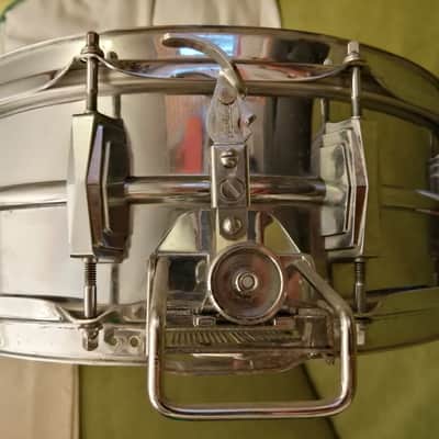 Ludwig No. 410 Super-Sensitive 5x14" Aluminum Snare Drum with Keystone Badge 1969 image 5