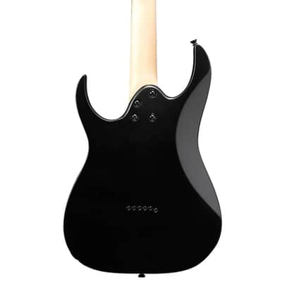Ibanez RG Gio GRGR131EX-BKF 6-String Solid Body Electric Guitar with Bound Purpleheart Fretboard, Right-Handed, Black Flat image 5