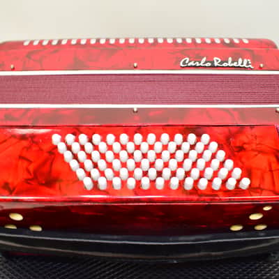 Carlo Robelli Piano Accordion, Red w/ Case & Straps image 5