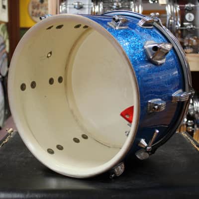 1960s Ludwig Downbeat Outfit in Sparkling Blue Pearl 14x20 8x12 14x14 image 21