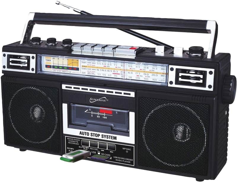 Supersonic - SC-3201BT - 4 Band Radio & Cassette Player To MP3 Converter - Black image 1