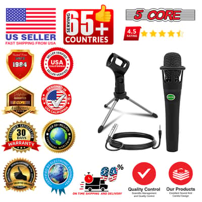 5 Core Podcast Equipment Bundle w Cardioid Dynamic XLR Microphone Mini Desk Stand XLR to 1/8” Cable image 10