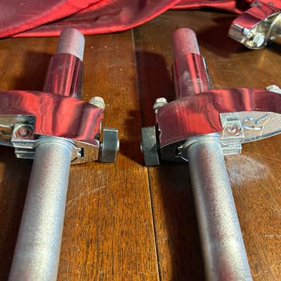 Rogers BIG R Bass Memriloc Drum Spurs and Brackets Late 1970s-80s CLEAN image 2
