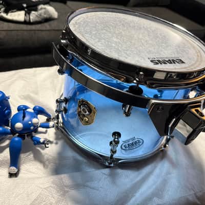Percussion Kus-toms 8x10 Tom 2015 - Acrylic VistaLite Blue image 1