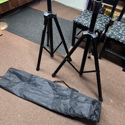 Used Set of 2 Tik-It Tripod Speaker Stands Stage Accessories w/ Gig Bag Case Local Pickup Item image 1