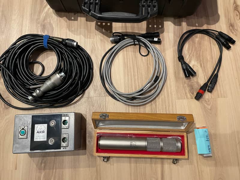 MINT 1967 AKG C 24 MKII Stereo Large Diaphragm Tube Condenser Microphone with 60’s MS box, custom cables and XL Pelican case. image 1