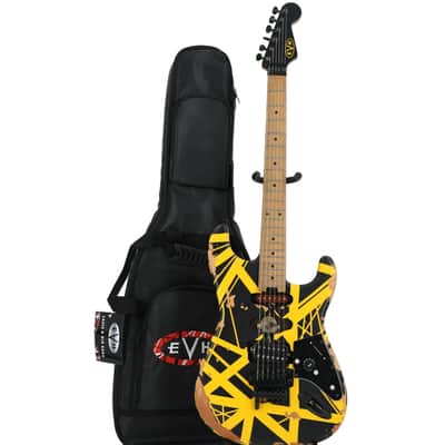 EVH Limited Edition Striped Series Frankenstein Frankie Guitar w/ Gig Bag - Aged Black and Yellow Bumblebee image 9