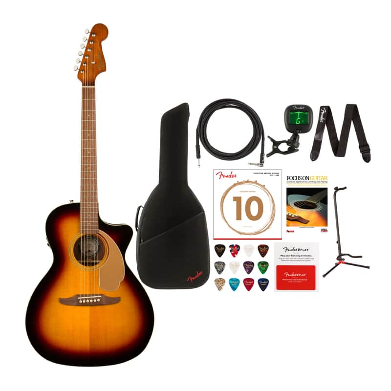 Fender Newporter Player 6-String Acoustic Guitar with Gig Bag