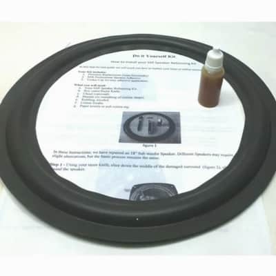 LASE (2) Two 12" Foam Speaker Surrounds w/ Speaker Repair Re-foam Instruction & Glue image 1