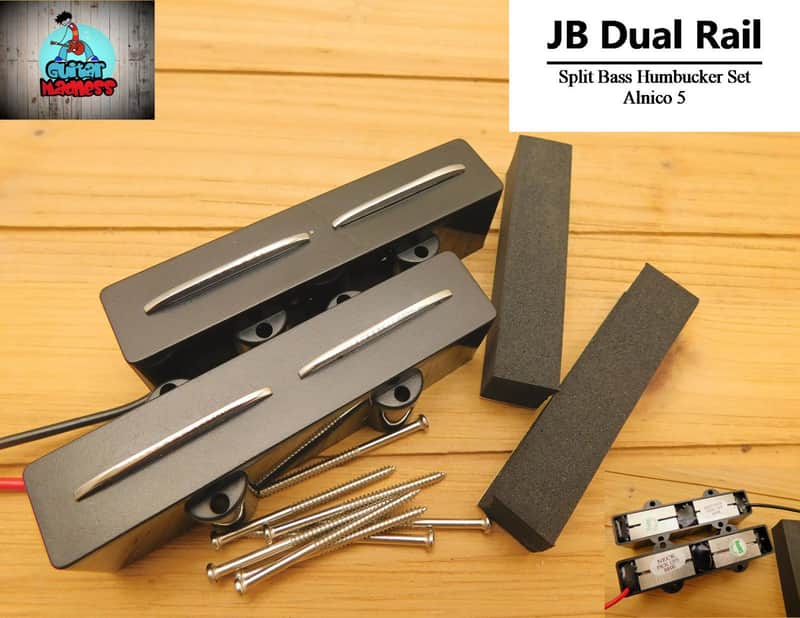 G.M. Split Coil Jazz Bass Rail pickups Alnico 5 image 1