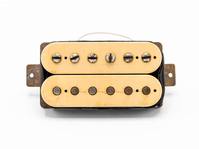 1970s Dimarzio PAF Vintage Humbucker Electric Guitar Pickup Double Cream Bobbin, Square Legs image 1
