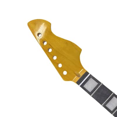 Maple Guitar Neck 22 Fret 25.5 inch replacement Rosewood Fretboard Yellow paint Block Inlay Guitar Parts Replacement image 2