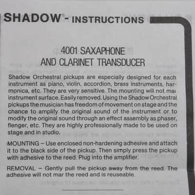 Shadow 4001 Saxophone & Clarinet Transducer image 3