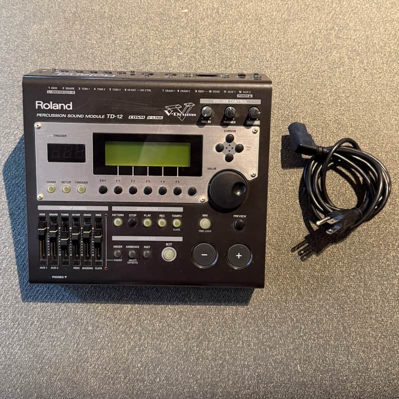 Roland TD12 Electronic Drum Module w V-Expressions Power Series Expansion Screen Excellent Vdrums drum set Brain image 1