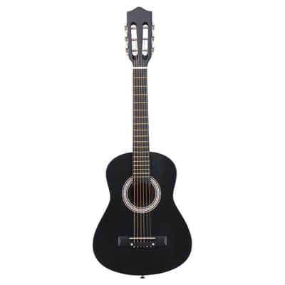 Cxxss Matte Black 30-inch Round Acoustic Guitar with Picks, Strings, Capo, Case, Tuner, and Strap image 1