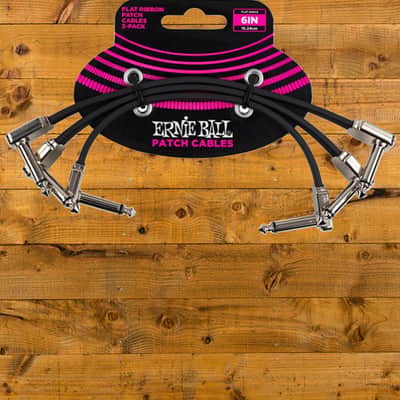 Ernie Ball Flat Ribbon Patch Cable - 6" - 3-Pack image 2