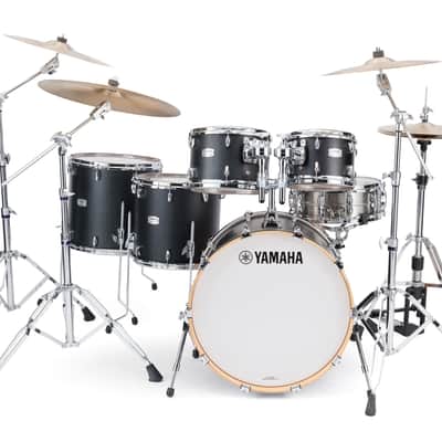 Yamaha TMP2F5 Tour Custom 22x16/16x15/14x13/12x8/10x7" 5pc Shell Pack - Black Licorice Satin image 2