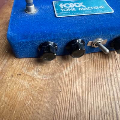 Vintage rare 1970s Foxx Tone Machine guitar pedal blue octave fuzz original Not a Reissue! image 3